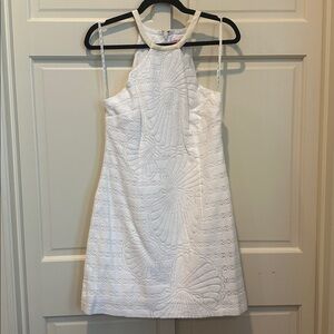 Lilly Pulitzer White Dress with light gold accent on the collar